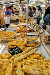 Baguette and pastries at Marché Président Wilson 